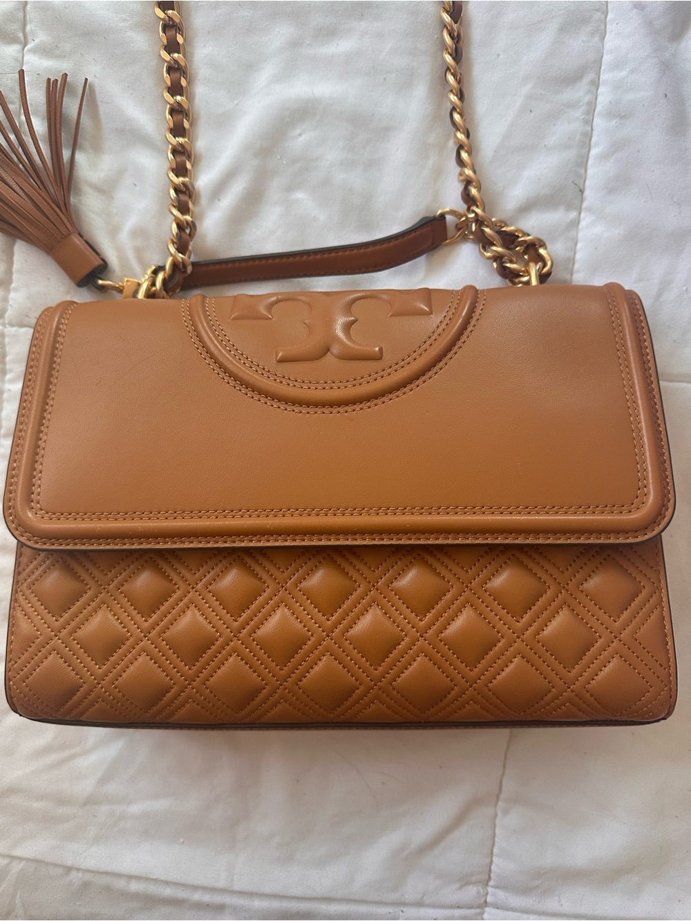 Tory Burch Fleming Leather Convertible Crossbody with Gold Chain - Picture 5 of 7
